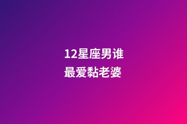12星座男谁最爱黏老婆-第1张-星座运势-玄机派