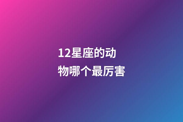12星座的动物哪个最厉害-第1张-星座运势-玄机派