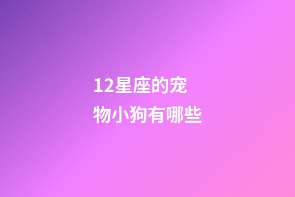 12星座的宠物小狗有哪些-第1张-星座运势-玄机派