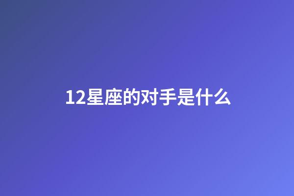 12星座的对手是什么-第1张-星座运势-玄机派
