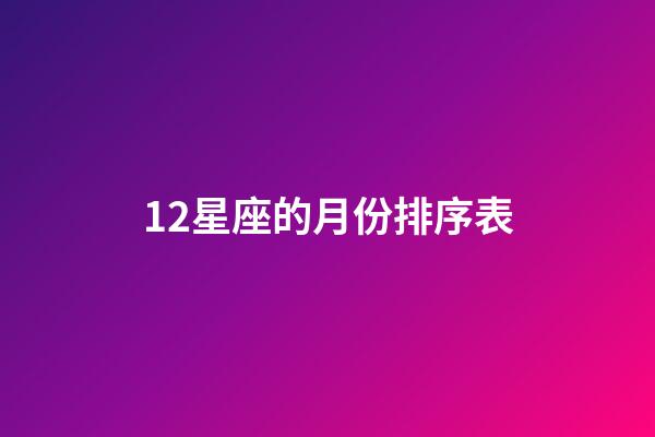 12星座的月份排序表-第1张-星座运势-玄机派