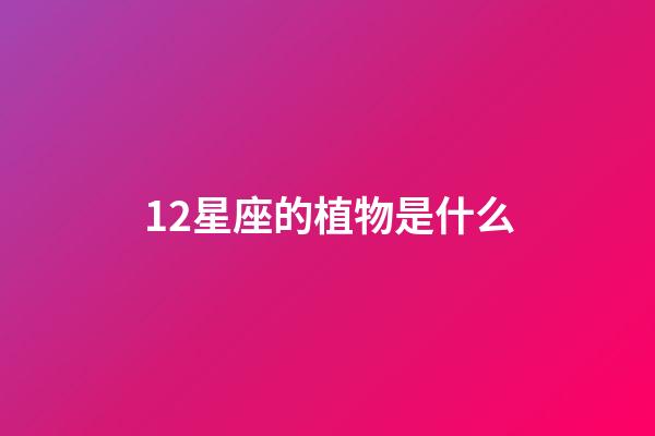 12星座的植物是什么-第1张-星座运势-玄机派