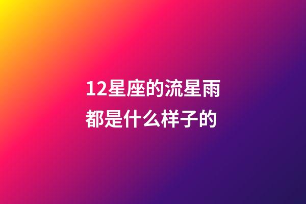 12星座的流星雨都是什么样子的-第1张-星座运势-玄机派