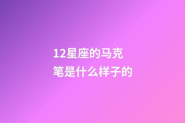 12星座的马克笔是什么样子的-第1张-星座运势-玄机派
