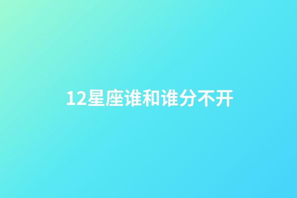 12星座谁和谁分不开-第1张-星座运势-玄机派
