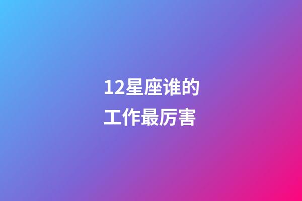 12星座谁的工作最厉害-第1张-星座运势-玄机派