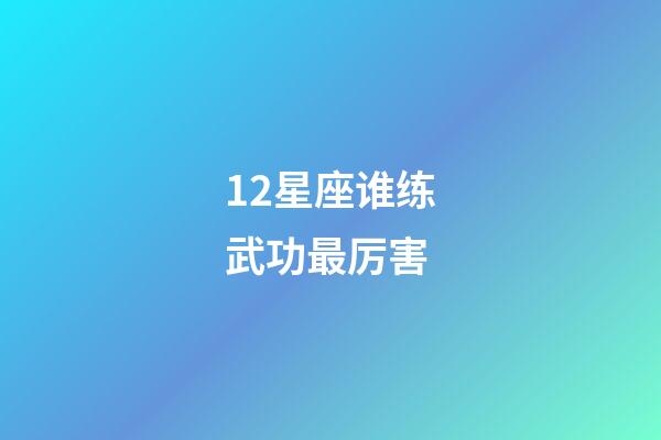 12星座谁练武功最厉害-第1张-星座运势-玄机派