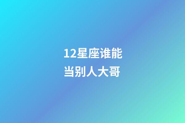12星座谁能当别人大哥-第1张-星座运势-玄机派