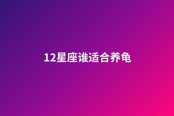 12星座谁适合养龟-第1张-星座运势-玄机派