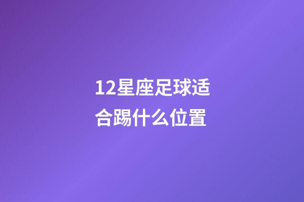 12星座足球适合踢什么位置-第1张-星座运势-玄机派