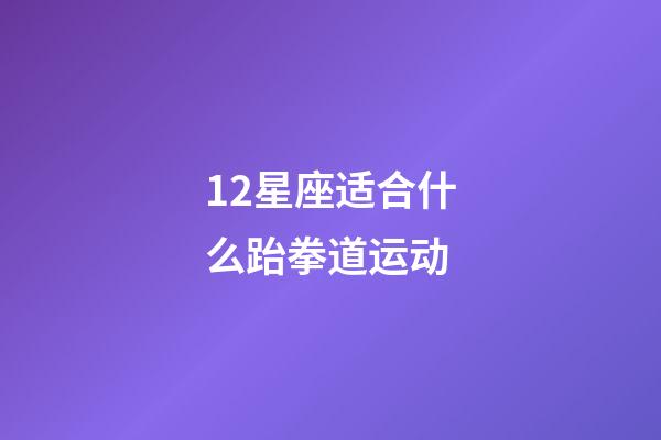 12星座适合什么跆拳道运动-第1张-星座运势-玄机派