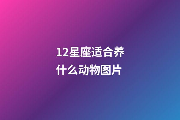 12星座适合养什么动物图片-第1张-星座运势-玄机派