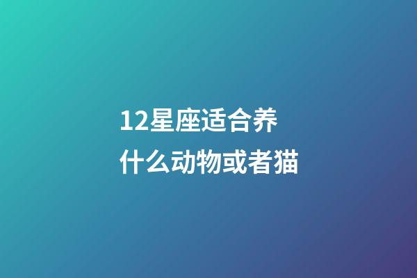 12星座适合养什么动物或者猫-第1张-星座运势-玄机派