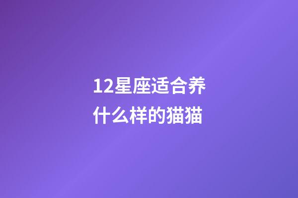 12星座适合养什么样的猫猫-第1张-星座运势-玄机派