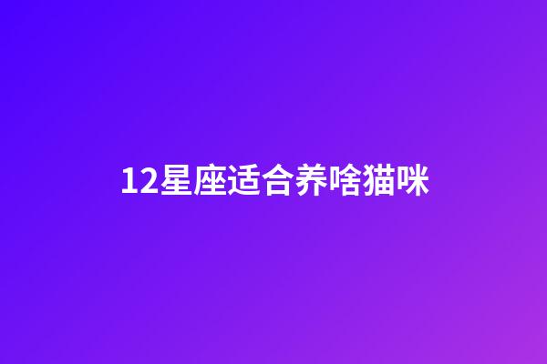12星座适合养啥猫咪-第1张-星座运势-玄机派