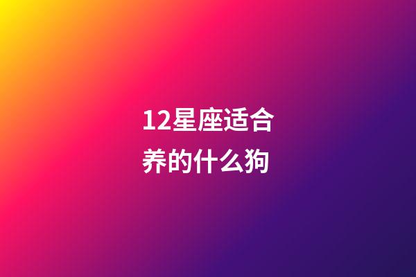 12星座适合养的什么狗-第1张-星座运势-玄机派