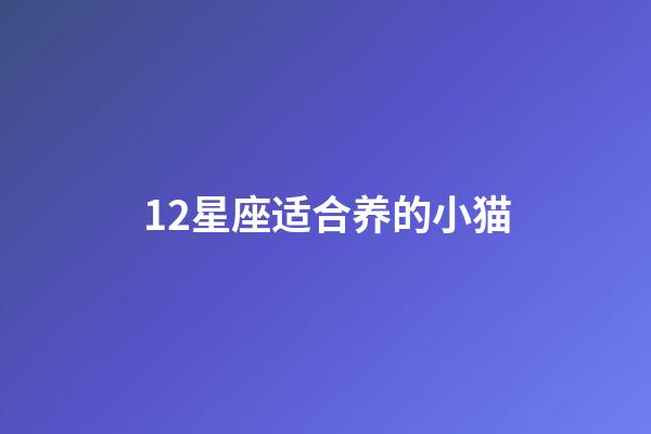 12星座适合养的小猫-第1张-星座运势-玄机派