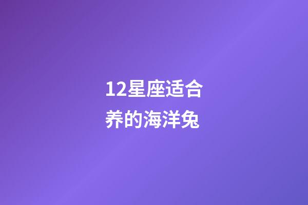 12星座适合养的海洋兔-第1张-星座运势-玄机派