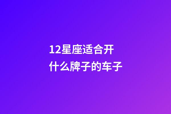 12星座适合开什么牌子的车子-第1张-星座运势-玄机派