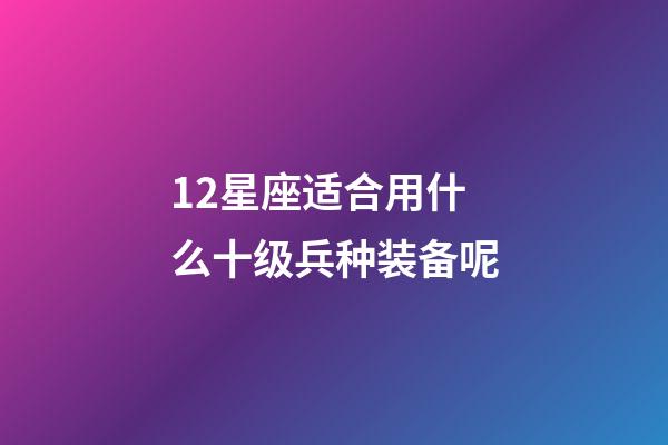 12星座适合用什么十级兵种装备呢