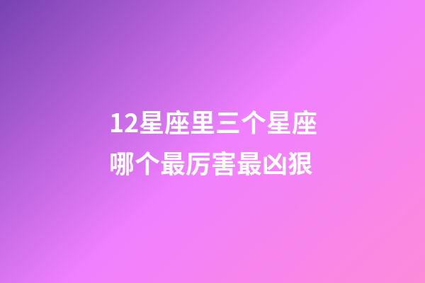 12星座里三个星座哪个最厉害最凶狠-第1张-星座运势-玄机派