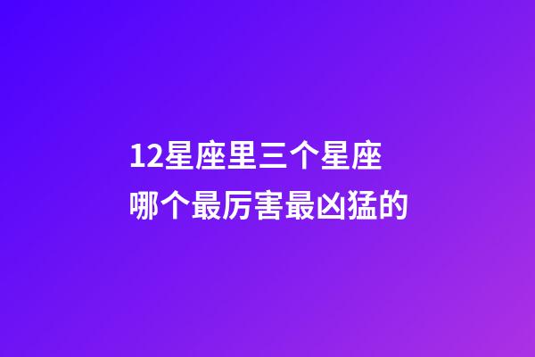 12星座里三个星座哪个最厉害最凶猛的-第1张-星座运势-玄机派
