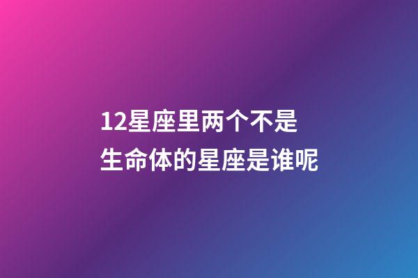 12星座里两个不是生命体的星座是谁呢-第1张-星座运势-玄机派