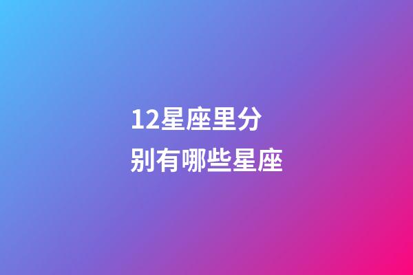 12星座里分别有哪些星座-第1张-星座运势-玄机派