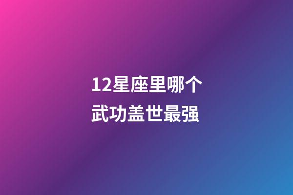 12星座里哪个武功盖世最强-第1张-星座运势-玄机派
