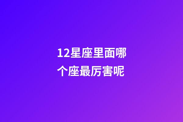 12星座里面哪个座最厉害呢