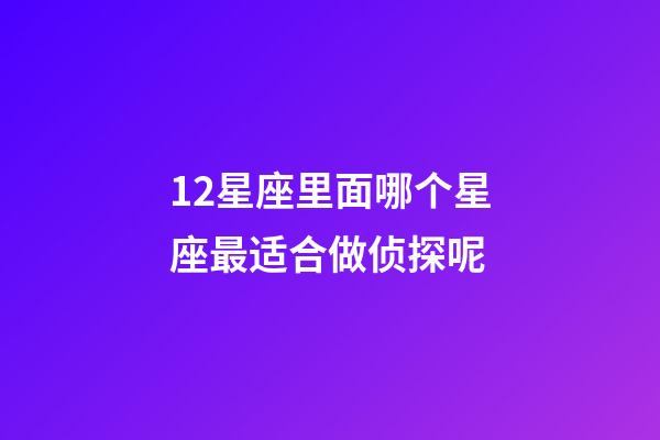 12星座里面哪个星座最适合做侦探呢-第1张-星座运势-玄机派