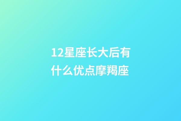 12星座长大后有什么优点摩羯座-第1张-星座运势-玄机派