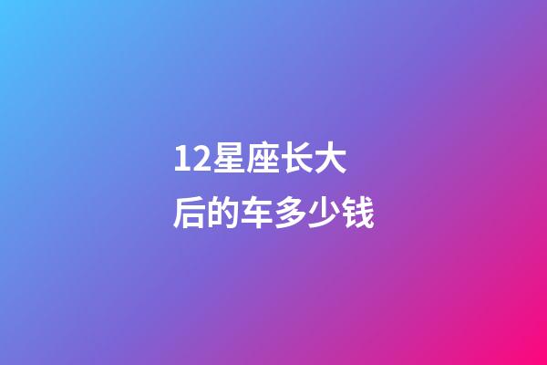 12星座长大后的车多少钱-第1张-星座运势-玄机派