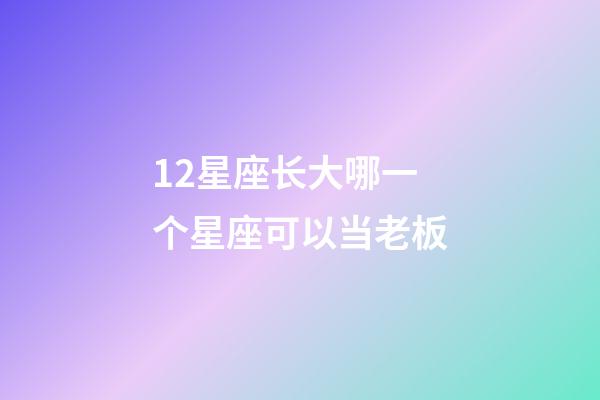 12星座长大哪一个星座可以当老板-第1张-星座运势-玄机派