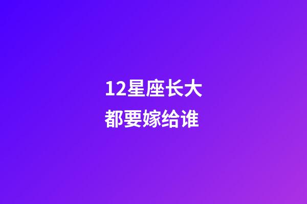 12星座长大都要嫁给谁-第1张-星座运势-玄机派