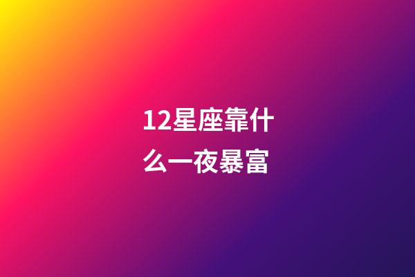 12星座靠什么一夜暴富