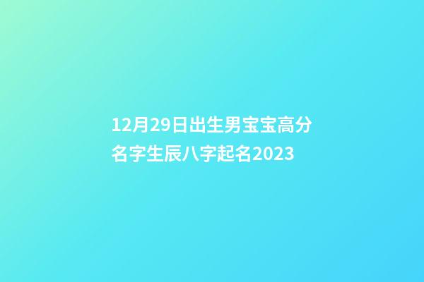 12月29日出生男宝宝高分名字生辰八字起名2023