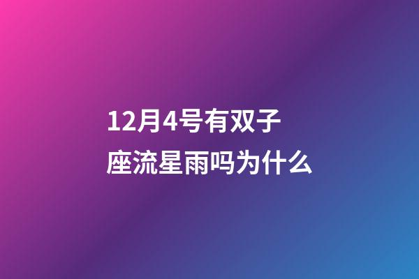 12月4号有双子座流星雨吗为什么-第1张-星座运势-玄机派