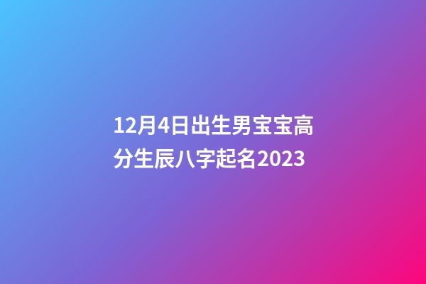 12月4日出生男宝宝高分生辰八字起名2023