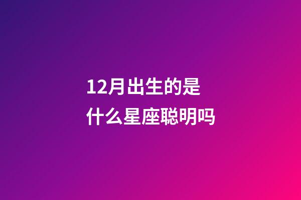 12月出生的是什么星座聪明吗-第1张-星座运势-玄机派