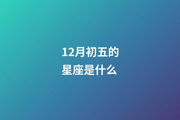 12月初五的星座是什么-第1张-星座运势-玄机派
