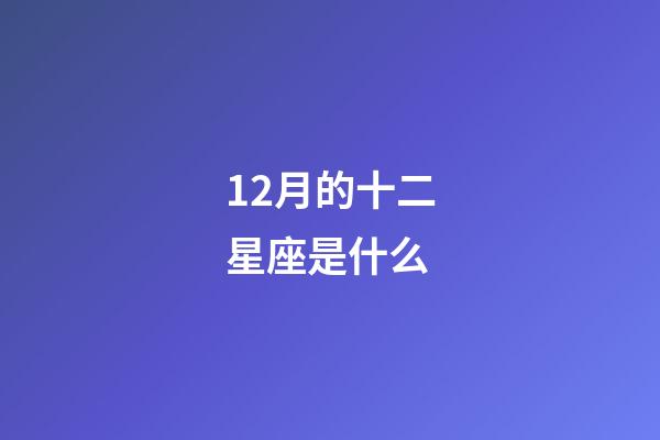 12月的十二星座是什么-第1张-星座运势-玄机派