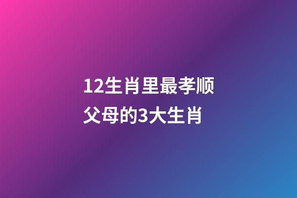 12生肖里最孝顺父母的3大生肖-第1张-观点-玄机派