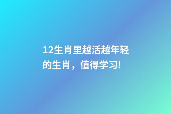 12生肖里越活越年轻的生肖，值得学习!-第1张-观点-玄机派