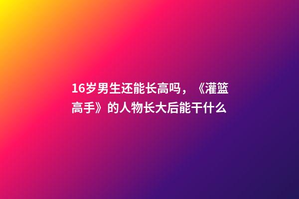 16岁男生还能长高吗，《灌篮高手》的人物长大后能干什么-第1张-观点-玄机派