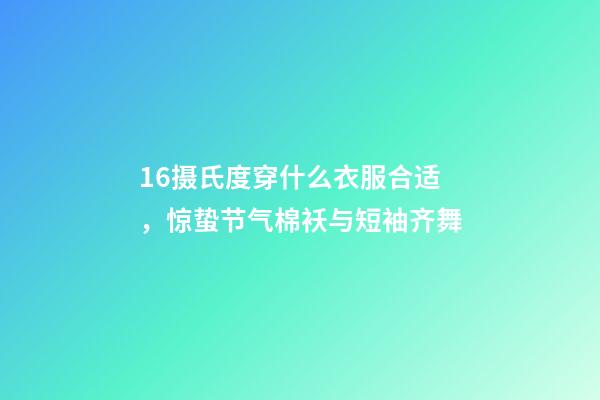 16摄氏度穿什么衣服合适，惊蛰节气棉袄与短袖齐舞-第1张-观点-玄机派