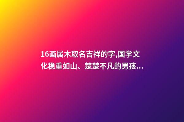 16画属木取名吉祥的字,国学文化稳重如山、楚楚不凡的男孩取名-第1张-观点-玄机派