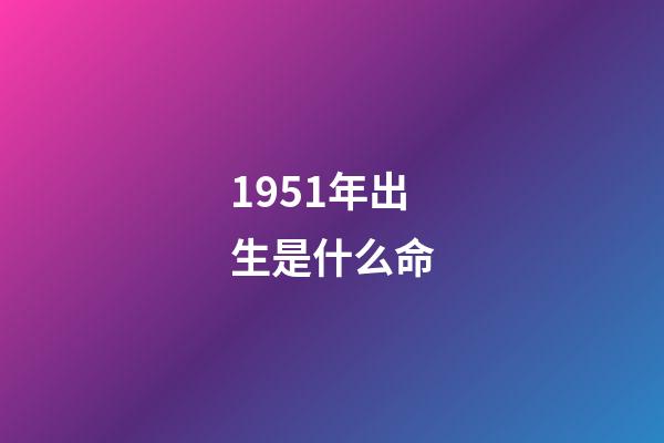 1951年出生是什么命