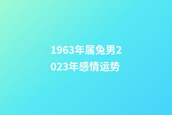 1963年属兔男2023年感情运势