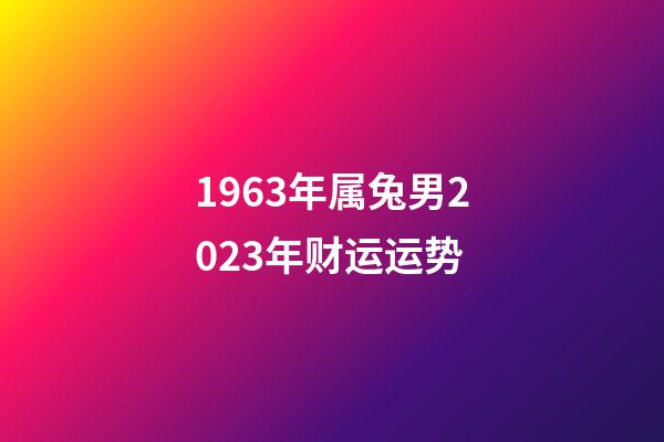 1963年属兔男2023年财运运势